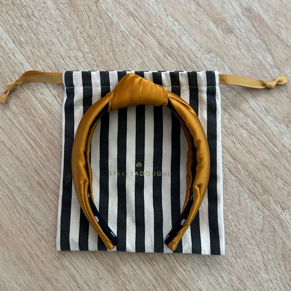 Lele Sadoughi Mustard Knotted Headband